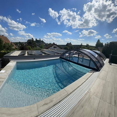 Ferienwohnung Schlossblick - 4 Sterne Sauna Pool Whirlpool Exklusiv Braunfels Exterior foto